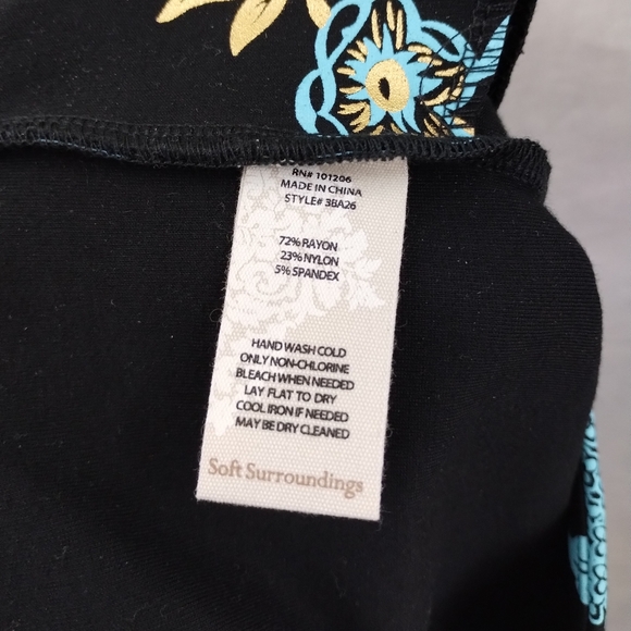 NEW Soft Surroundings Chinoiserie Foil Printed Metallic Pants - Picture 10 of 10